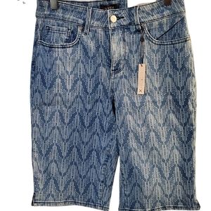 NYDJ Brielle Arrowhead Bermuda Jean Shorts, size 4 NWT